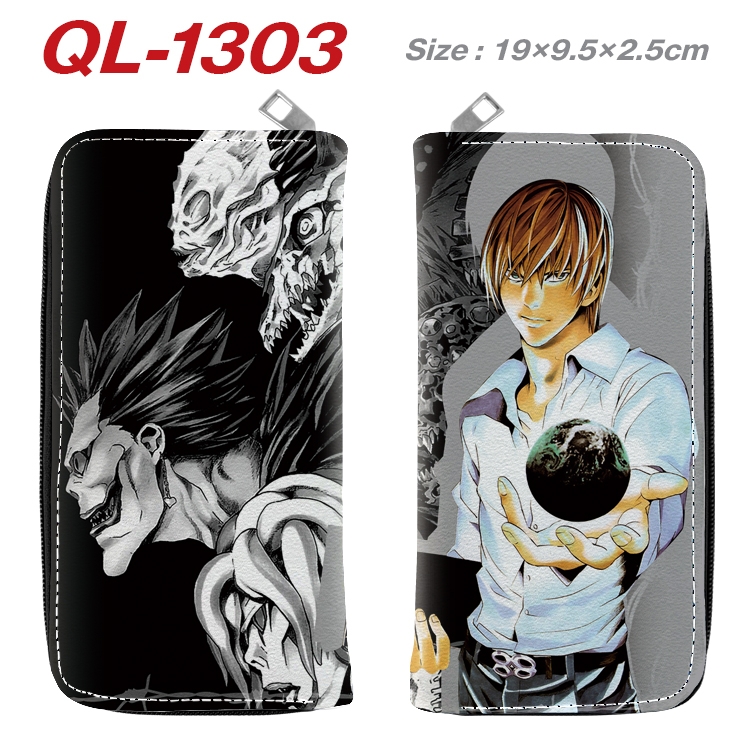 Death note Anime pu leather long zipper wallet 19X9.5X2.5CM  QL-1303