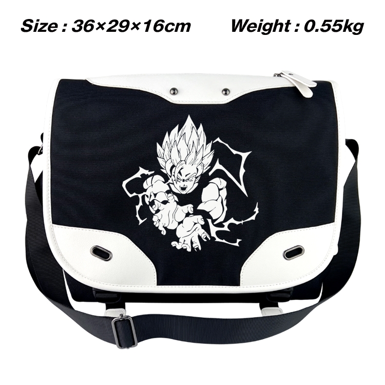 DRAGON BALL lack and white anime waterproof one shoulder messenger bag schoolbag 36X29X16CM