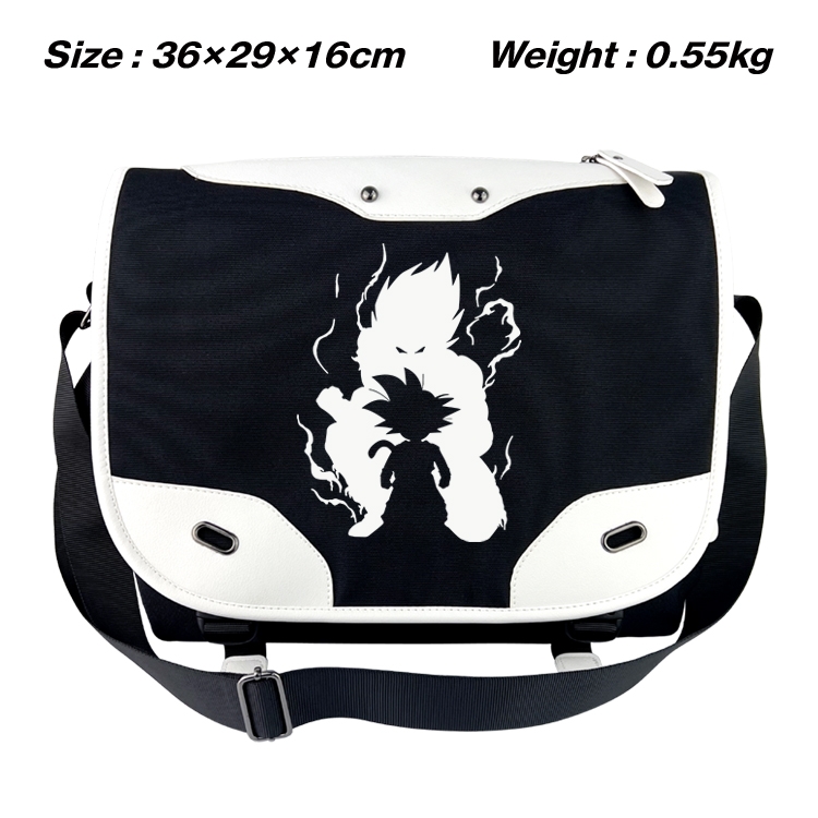 DRAGON BALL lack and white anime waterproof one shoulder messenger bag schoolbag 36X29X16CM