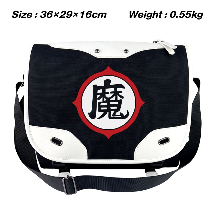DRAGON BALL lack and white anime waterproof one shoulder messenger bag schoolbag 36X29X16CM