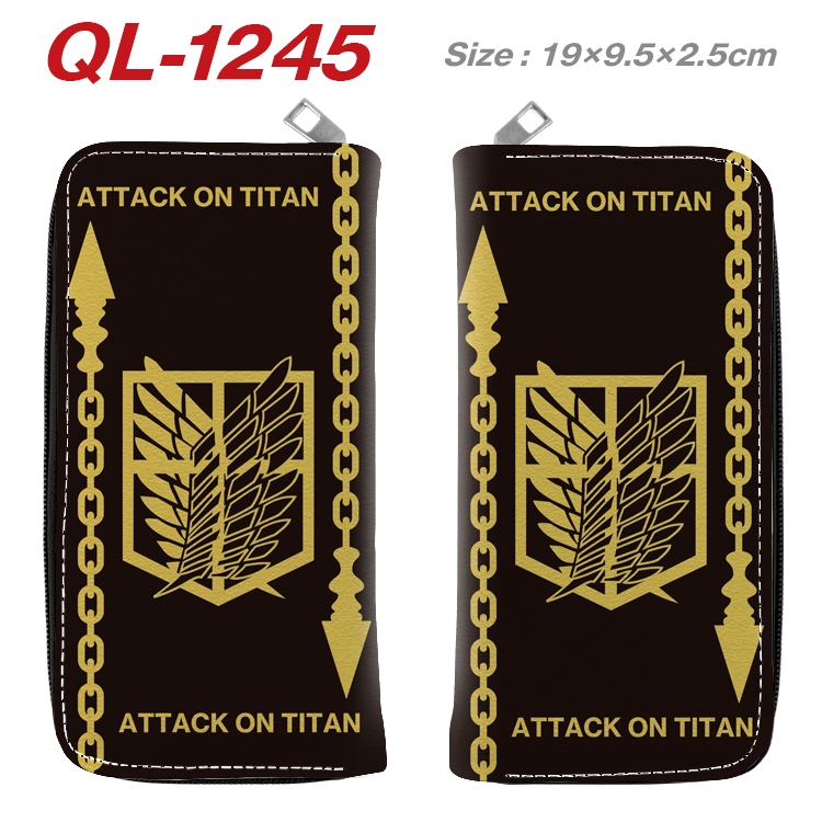 Shingeki no Kyojin Anime pu leather long zipper wallet 19X9.5X2.5CM  QL-1245