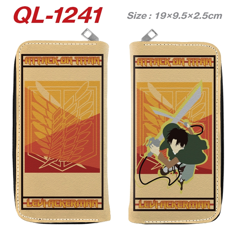 Shingeki no Kyojin Anime pu leather long zipper wallet 19X9.5X2.5CM  QL-1241