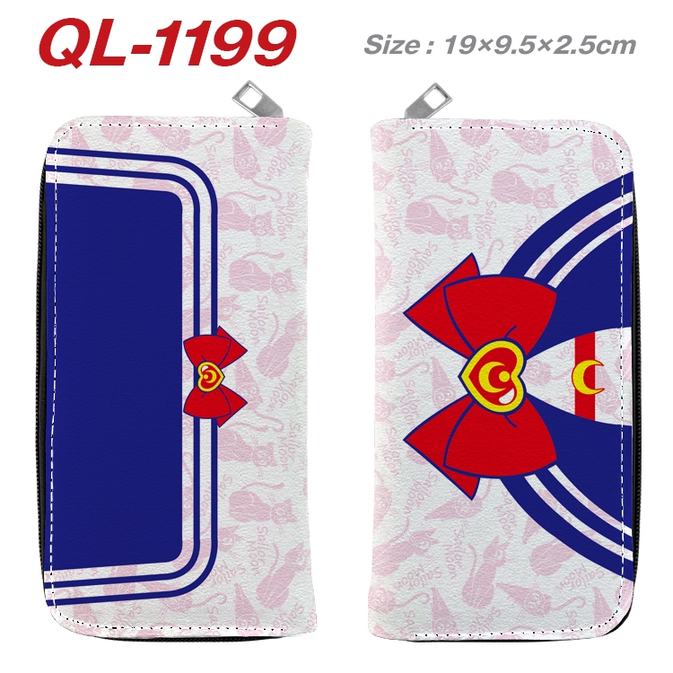 sailormoon Anime pu leather long zipper wallet 19X9.5X2.5CM QL-1199