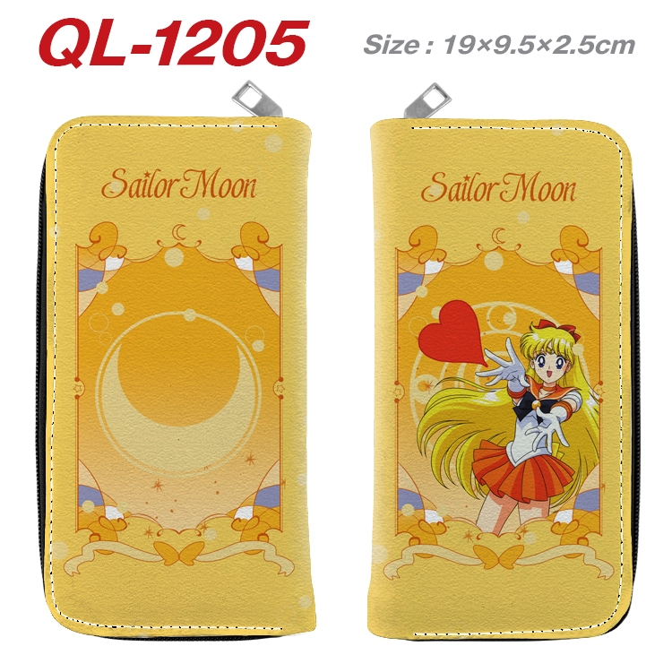 sailormoon Anime pu leather long zipper wallet 19X9.5X2.5CM QL-1205