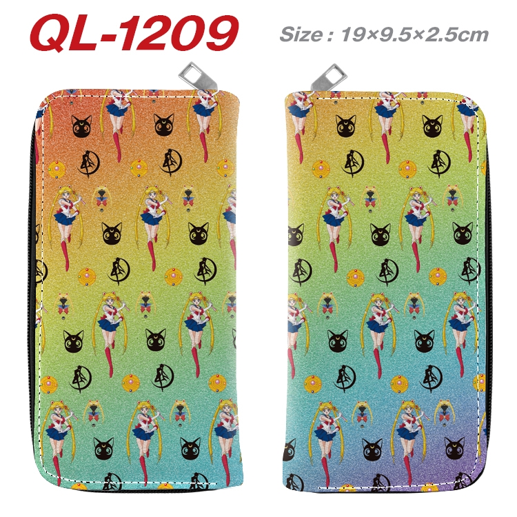sailormoon Anime pu leather long zipper wallet 19X9.5X2.5CM QL-1209