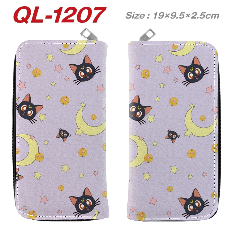 sailormoon Anime pu leather long zipper wallet 19X9.5X2.5CM QL-1207