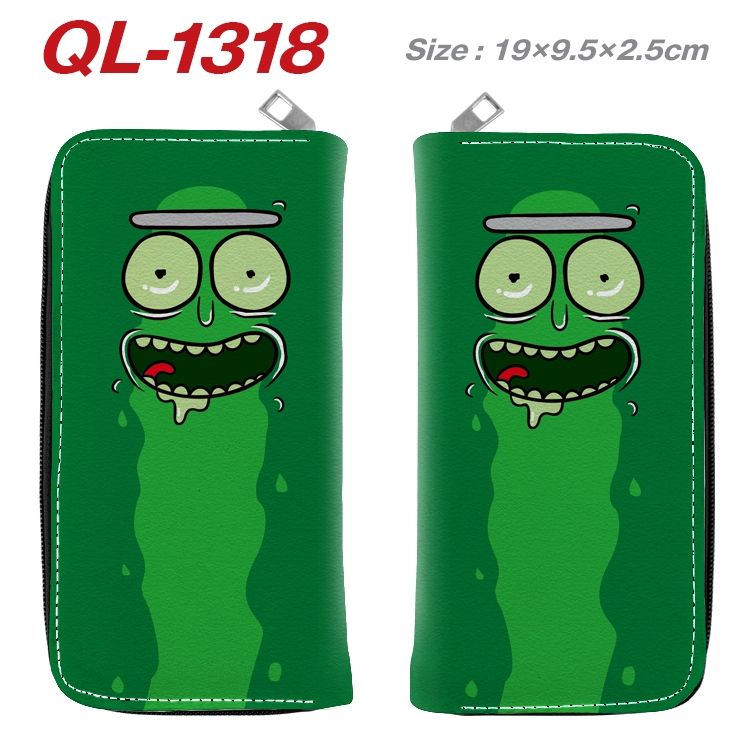 Rick and Morty Anime pu leather long zipper wallet 19X9.5X2.5CM QL-1318