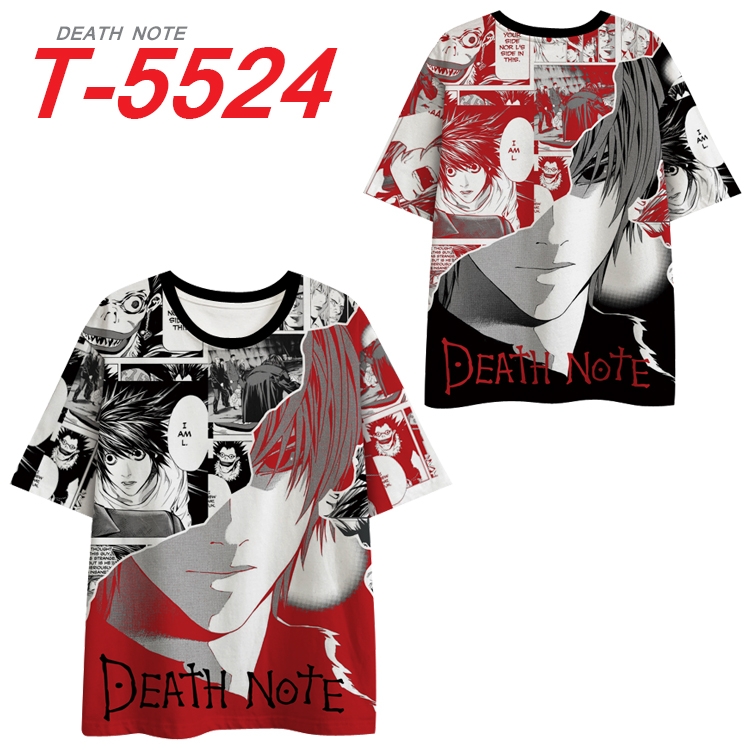 Death note Anime Peripheral Full Color Milk Silk Short Sleeve T-Shirt from S to 6XL T-5524