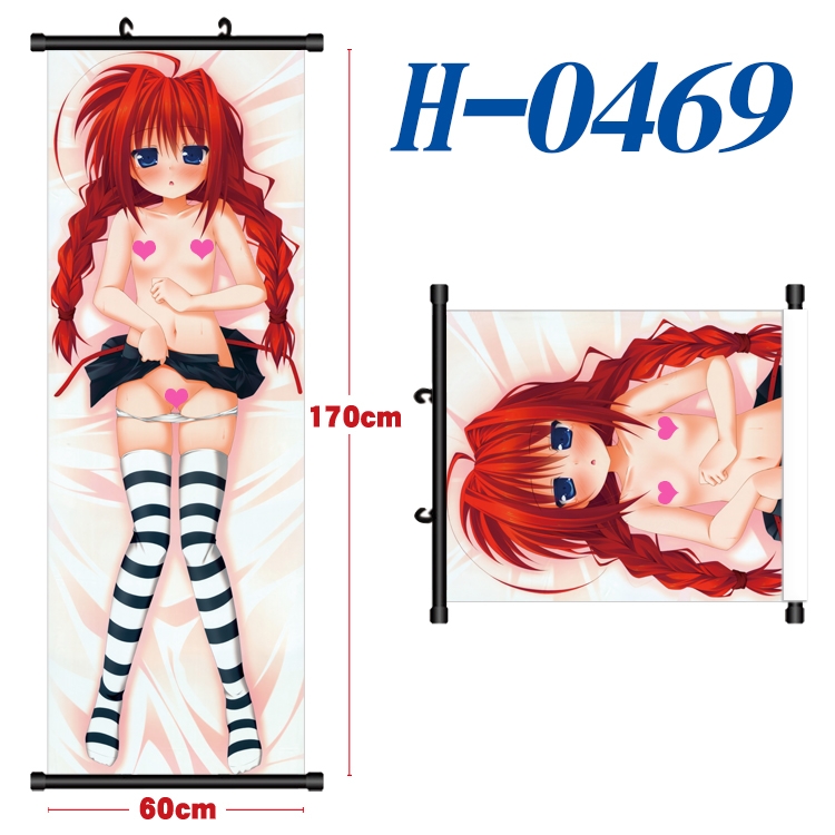 Magical Girl Lyrical Nanoha Black plastic rod cloth hanging canvas painting 60x170cm H-0469