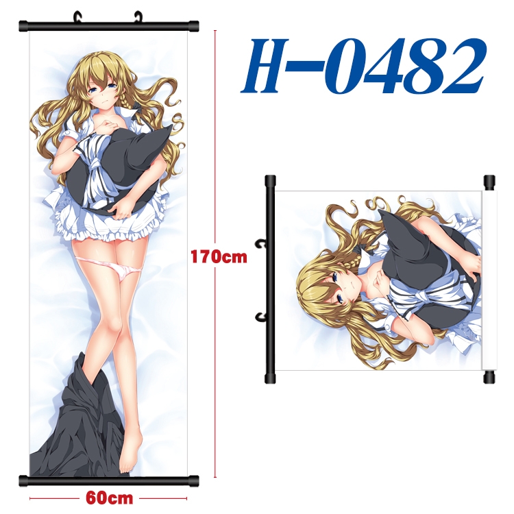 Magical Girl Lyrical Nanoha Black plastic rod cloth hanging canvas painting 60x170cm  H-0482