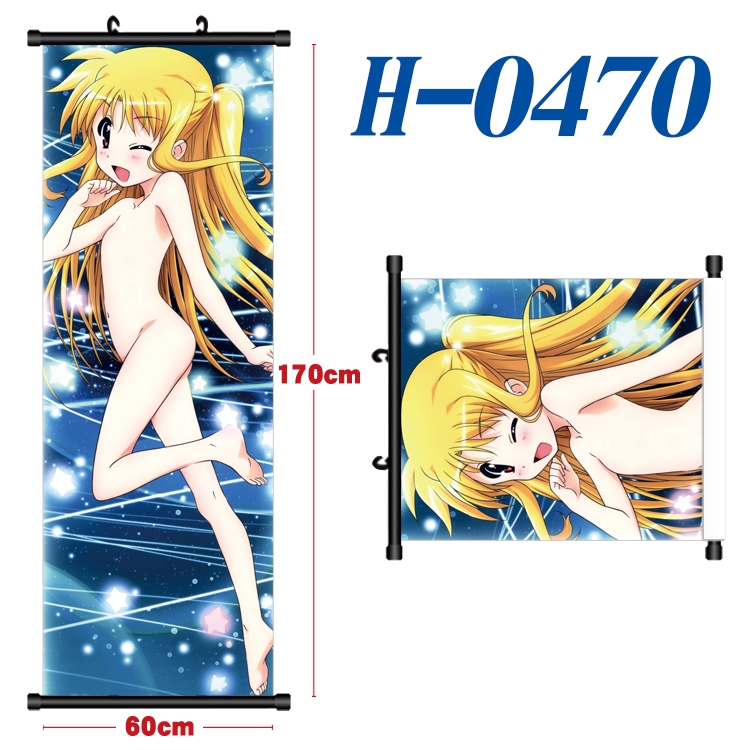 Magical Girl Lyrical Nanoha Black plastic rod cloth hanging canvas painting 60x170cm   H-0470