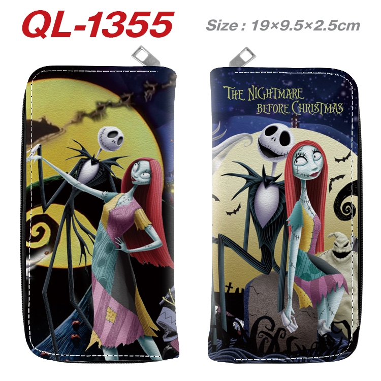 The Nightmare Before Christmas Anime pu leather long zipper wallet 19X9.5X2.5CM QL-1355