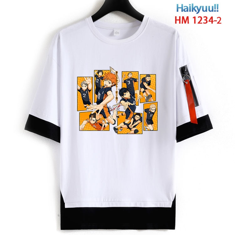 Haikyuu Crew Neck Fake Two-Piece Short Sleeve T-Shirt from S to 4XL HM 1234 2