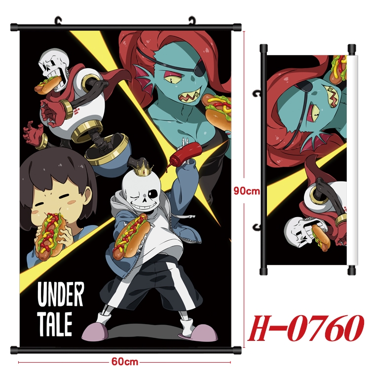 Undertale Anime Black Plastic Rod Canvas Painting 60X90CM H-0760