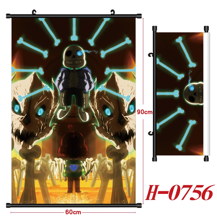 Undertale Anime Black Plastic Rod Canvas Painting 60X90CM H-0756