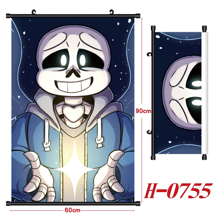 Undertale Anime Black Plastic Rod Canvas Painting 60X90CM H-0755