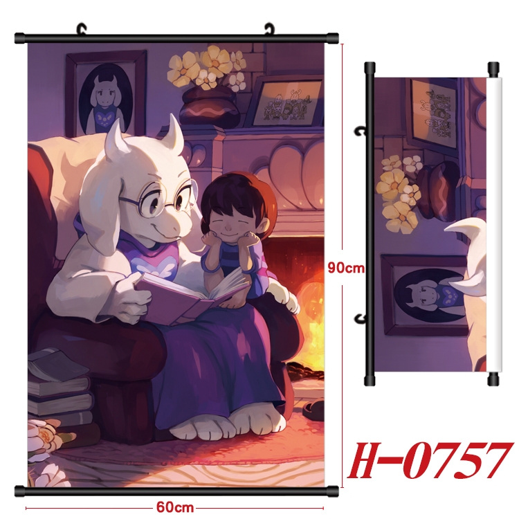 Undertale Anime Black Plastic Rod Canvas Painting 60X90CM H-0757