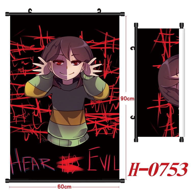 Undertale Anime Black Plastic Rod Canvas Painting 60X90CM H-0753