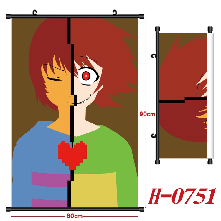 Undertale Anime Black Plastic Rod Canvas Painting 60X90CM H-0751