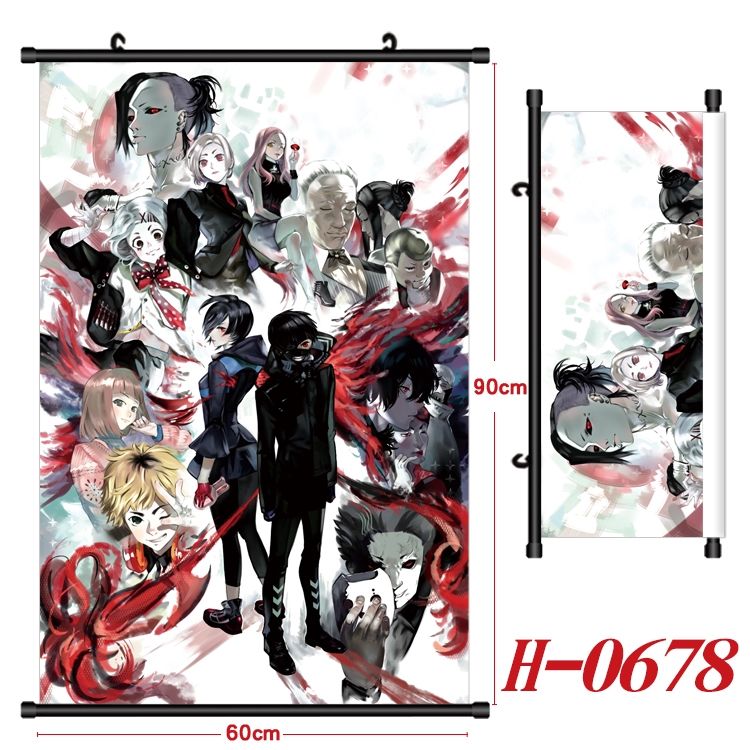 Tokyo Ghoul Anime Black Plastic Rod Canvas Painting 60X90CM H-0678
