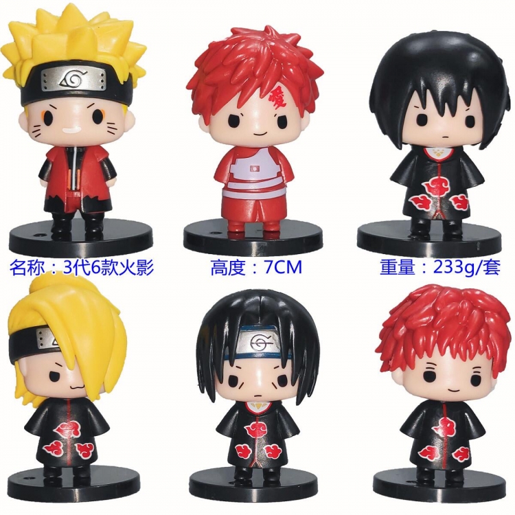 Naruto  Q version Bagged  Figure Decoration Model 7CM  a set of 6