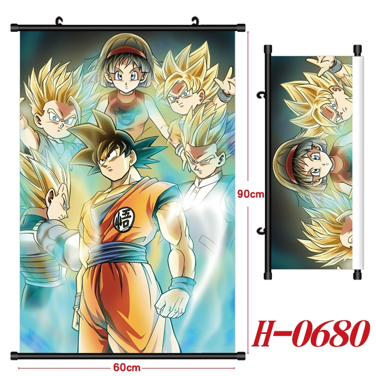 DRAGON BALL Anime Black Plastic Rod Canvas Painting 60X90CM H-0680