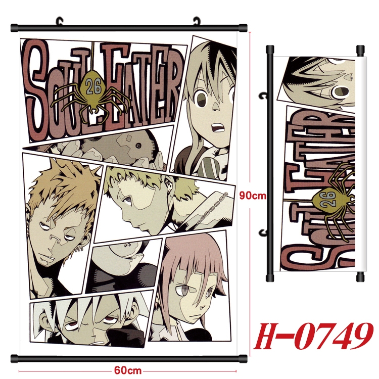 Soul Eater Anime Black Plastic Rod Canvas Painting 60X90CM H-0749