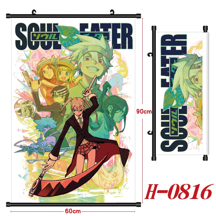 Soul Eater Anime Black Plastic Rod Canvas Painting 60X90CM H-0816