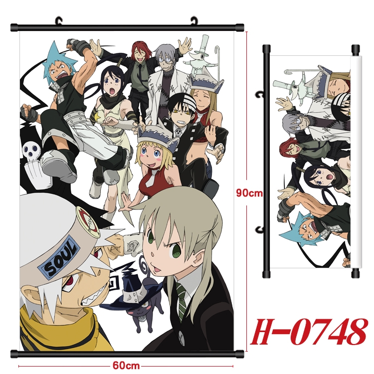 Soul Eater Anime Black Plastic Rod Canvas Painting 60X90CM H-0748