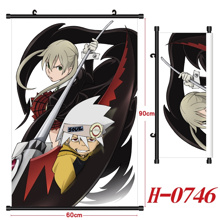 Soul Eater Anime Black Plastic Rod Canvas Painting 60X90CM H-0746