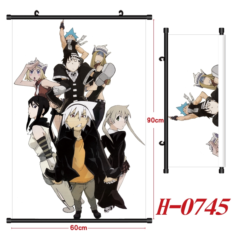 Soul Eater Anime Black Plastic Rod Canvas Painting 60X90CM H-0745