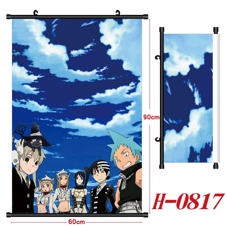 Soul Eater Anime Black Plastic Rod Canvas Painting 60X90CM H-0817