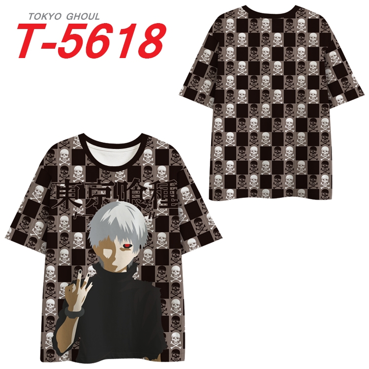 Tokyo Ghoul Anime Peripheral Full Color Milk Silk Short Sleeve T-Shirt from S to 6XL Anime Peripheral Full Color Milk Si