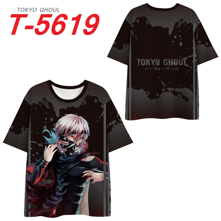 Tokyo Ghoul Anime Peripheral Full Color Milk Silk Short Sleeve T-Shirt from S to 6XL T-5619