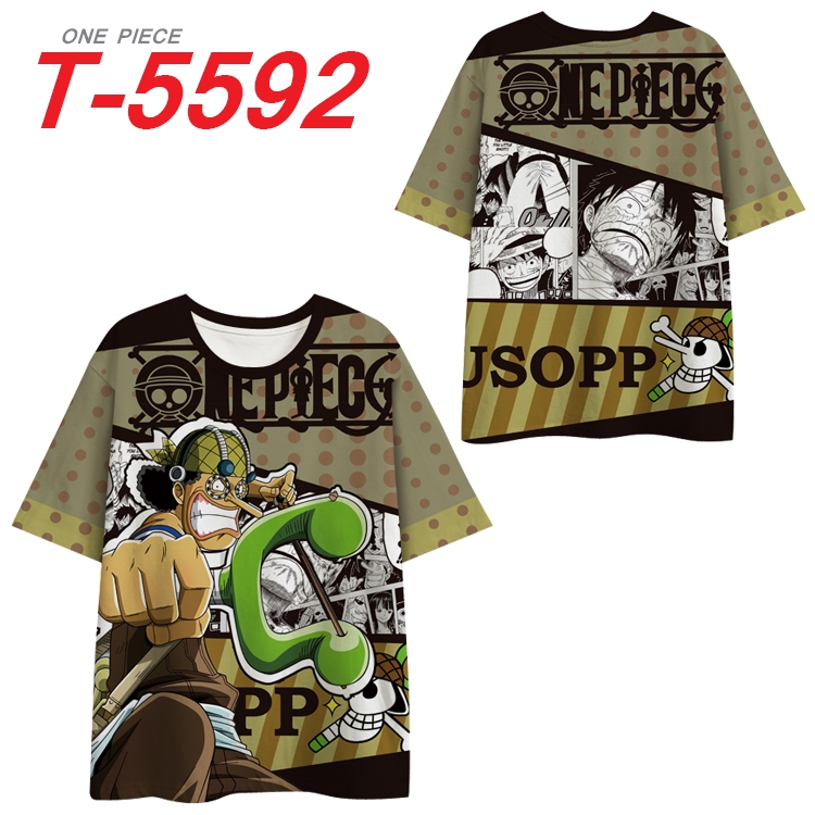 One Piece Anime Peripheral Full Color Milk Silk Short Sleeve T-Shirt from S to 6XL T-5592