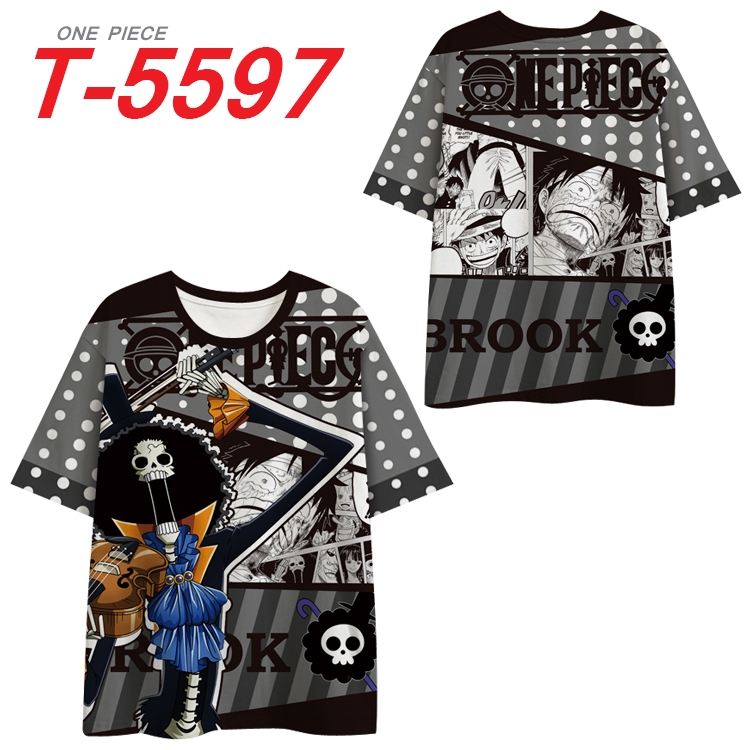 One Piece Anime Peripheral Full Color Milk Silk Short Sleeve T-Shirt from S to 6XL T-5597