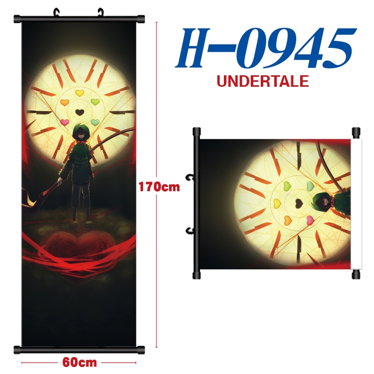 Undertale Black plastic rod cloth hanging canvas painting 60x170cm  H-0945