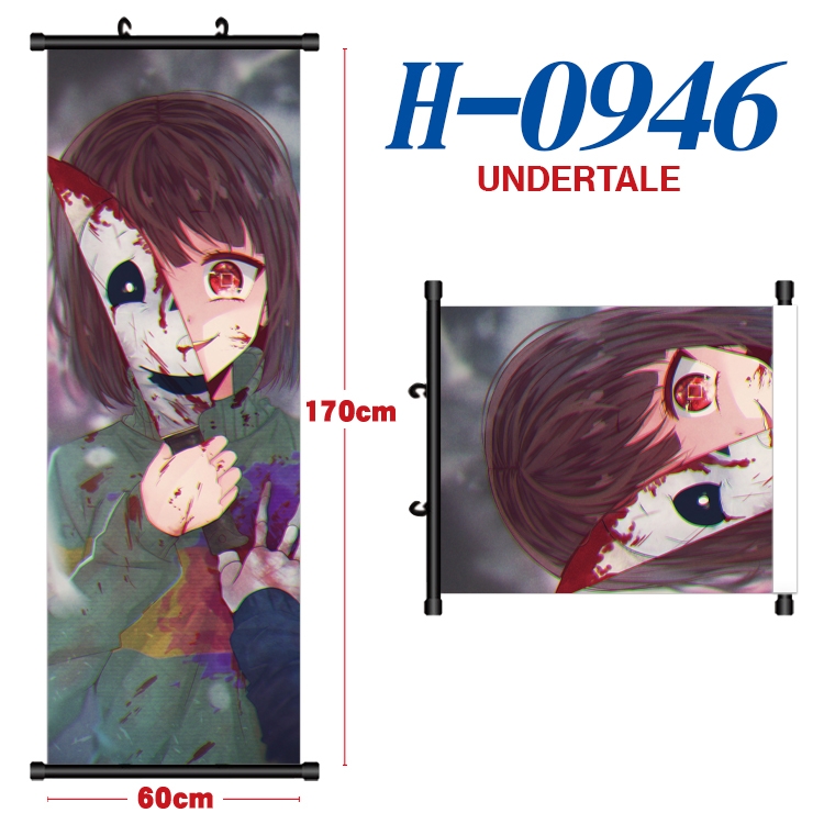 Undertale Black plastic rod cloth hanging canvas painting 60x170cm H-0946