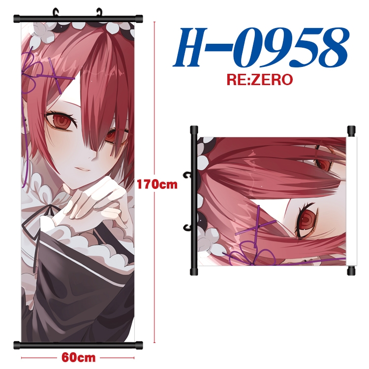 Re:Zero kara Hajimeru Isekai Seikatsu Black plastic rod cloth hanging canvas painting 60x170cm H-0958