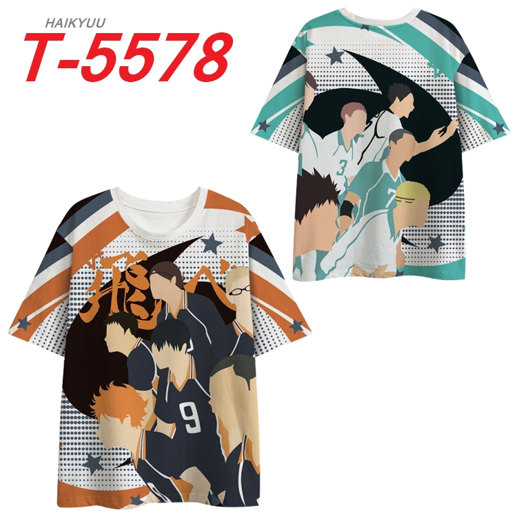 Haikyuu!! Anime Peripheral Full Color Milk Silk Short Sleeve T-Shirt from S to 6XL T-5578