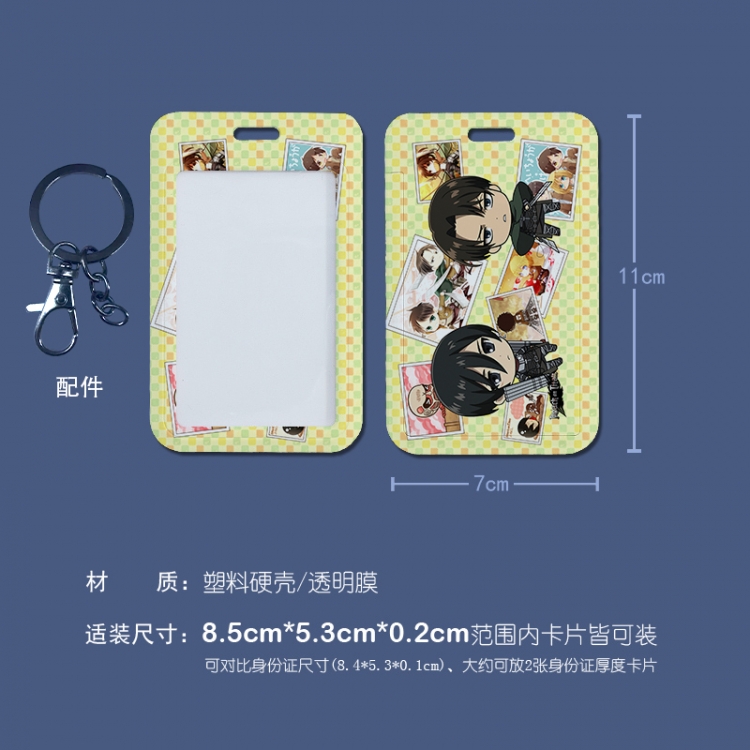 Shingeki no Kyojin 3D embossed hard shell card holder badge keychain price for 5 pcs