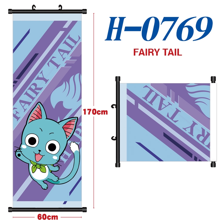 Fairy tail Black plastic rod cloth hanging canvas painting 60x170cm  H-0769