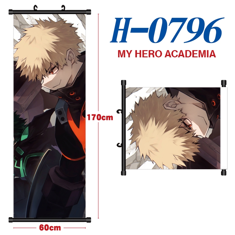 My Hero Academia Black plastic rod cloth hanging canvas painting 60x170cm H-0796