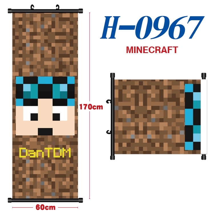 Minecraft Black plastic rod cloth hanging canvas painting 60x170cm H-0967