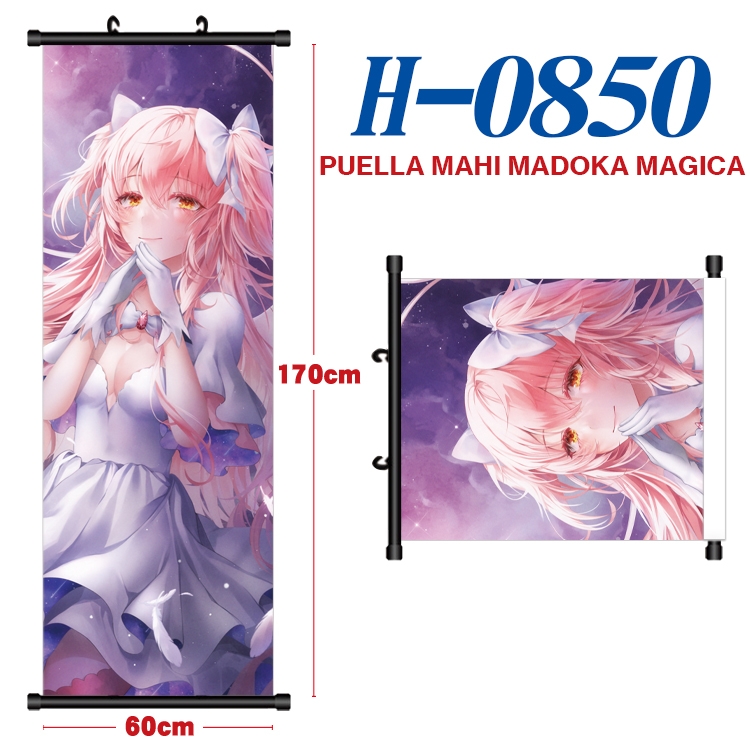 Magical Girl Madoka of the Magus Black plastic rod cloth hanging canvas painting 60x170cm  H-0850