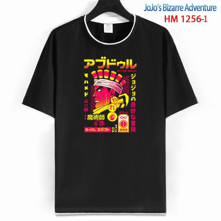 JoJos Bizarre Adventure Cotton crew neck black and white trim short-sleeved T-shirt  from S to 4XL  HM-1256-1
