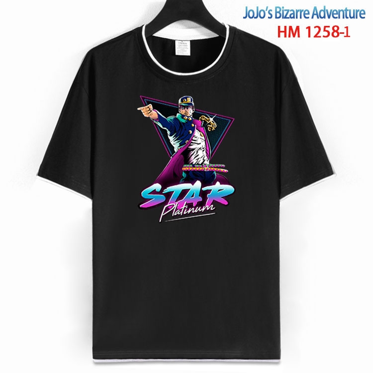 JoJos Bizarre Adventure Cotton crew neck black and white trim short-sleeved T-shirt  from S to 4XL HM-1258-1