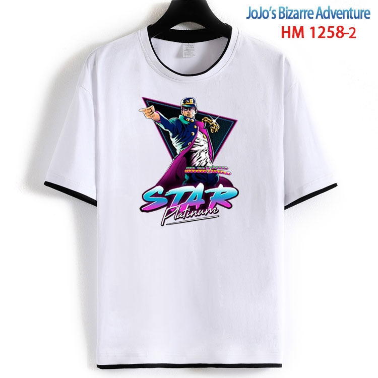 JoJos Bizarre Adventure Cotton crew neck black and white trim short-sleeved T-shirt  from S to 4XL  HM-1258-2