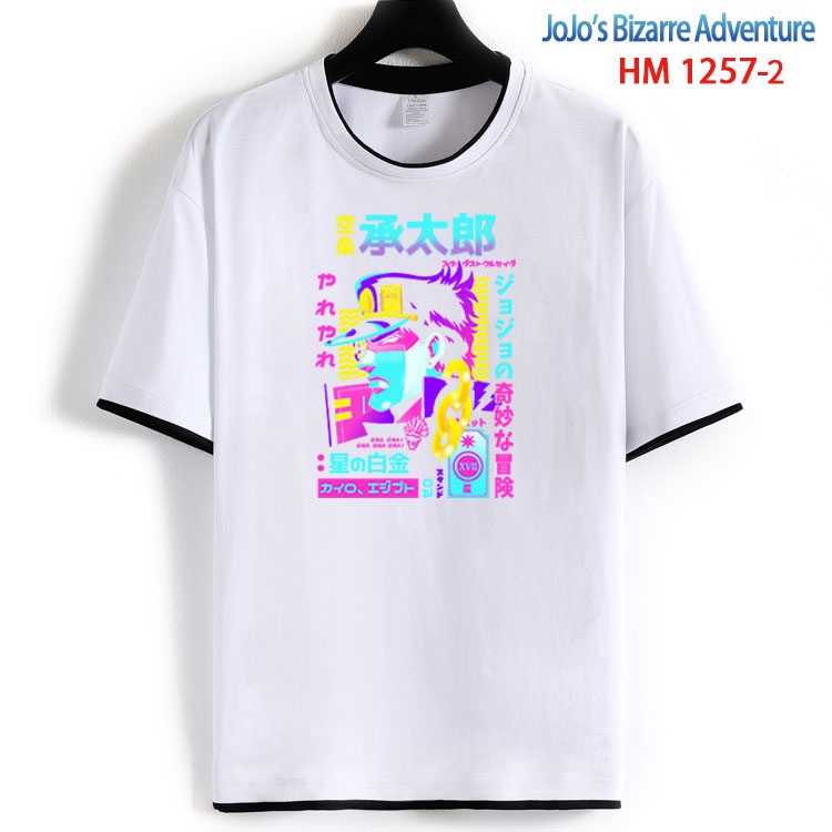 JoJos Bizarre Adventure Cotton crew neck black and white trim short-sleeved T-shirt  from S to 4XL HM-1257-2