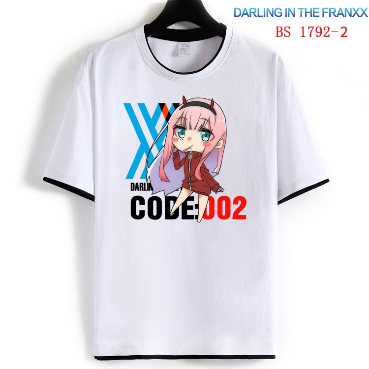 DARLING in the FRANX Cotton crew neck black and white trim short-sleeved T-shirt  from S to 4XL  HM-1792-2